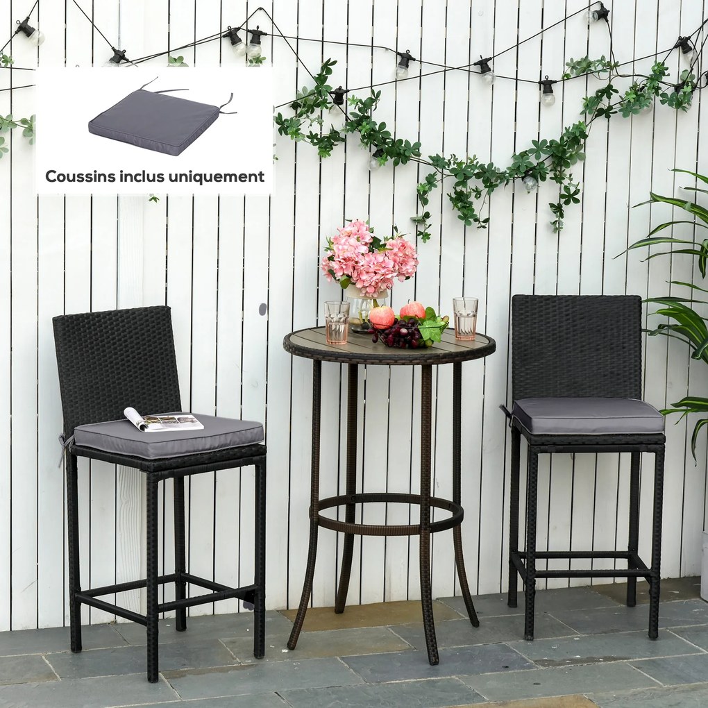 Conjunto de 2 almofadas para cadeiras de jardim (NÃO INCLUÍDAS), com capas removíveis, enchimento de 5 cm; poliéster; cinzento claro