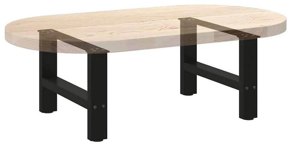 Pés para mesa de centro pretos 2 peças 50x(30-31) cm aço