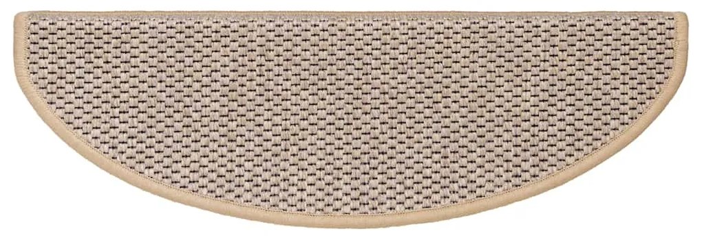 Tapetes escada adesivos aspeto sisal 30pcs 65x21x4cm bege-claro