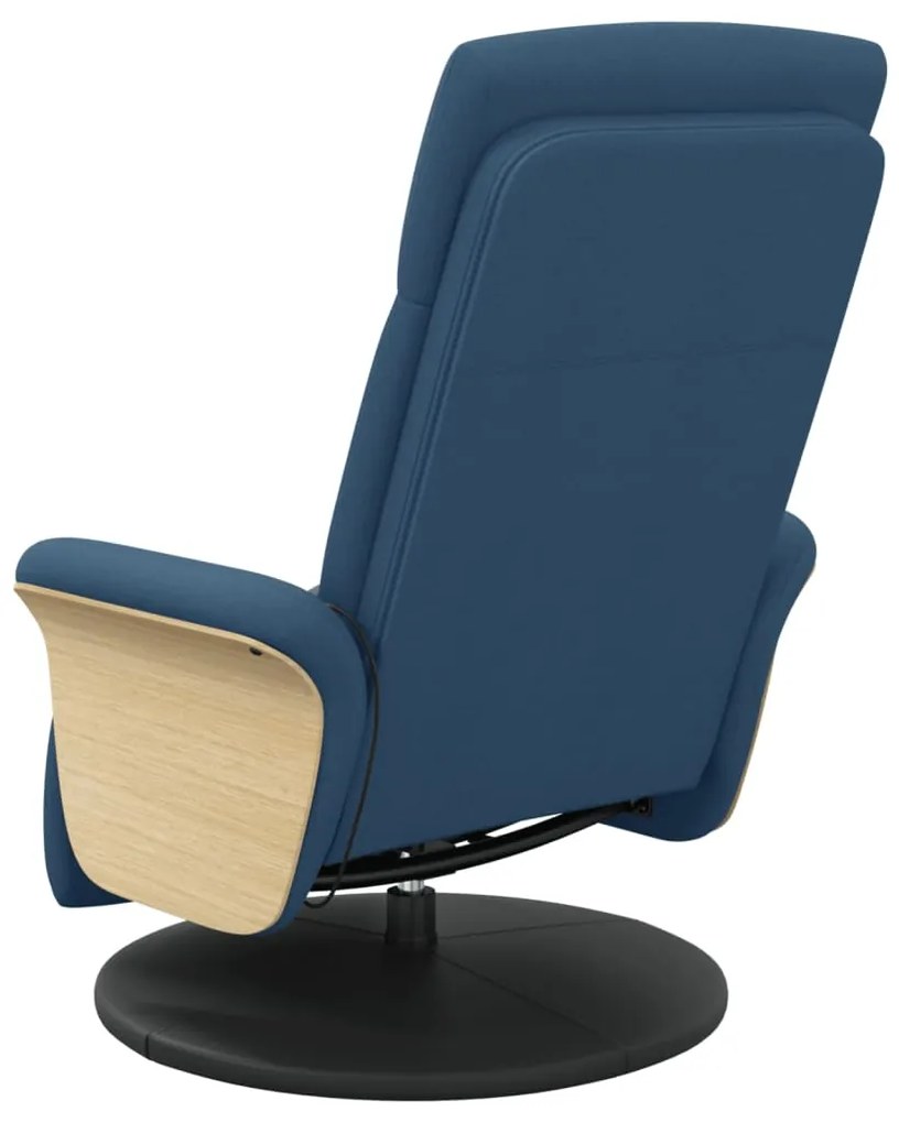 Cadeira de massagens reclinável c/ apoio de pés tecido azul