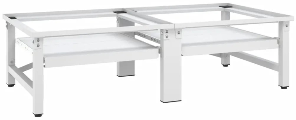 vidaXL Suporte duplo máq. lavar/secar c/ prateleiras extraíveis branco