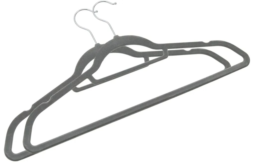 20 pcs conjunto de cabides antiderrapantes veludo cinzento