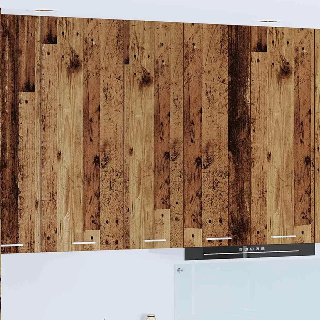 vidaXL Armário suspenso com porta Riga Madeira antiga 30 x 31 x 100 cm