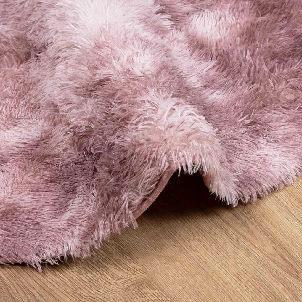 Tapete shaggy de pelo alto NAVARRA 160x160 cm rosa empoeirado