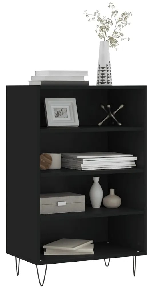 Armário alto 57x35x90 cm derivados de madeira preto