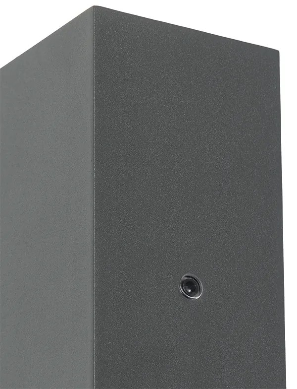 Aplique de parede cinzento 2 luzes IP44 com sensor crepuscular - Baleno Moderno