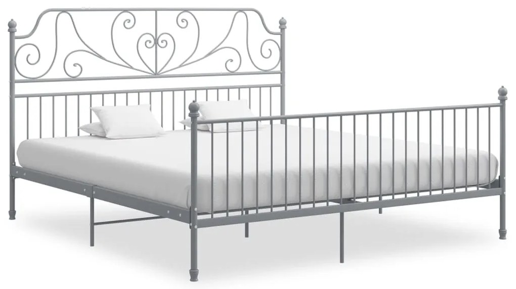 Estrutura de cama 180x200 cm metal cinzento