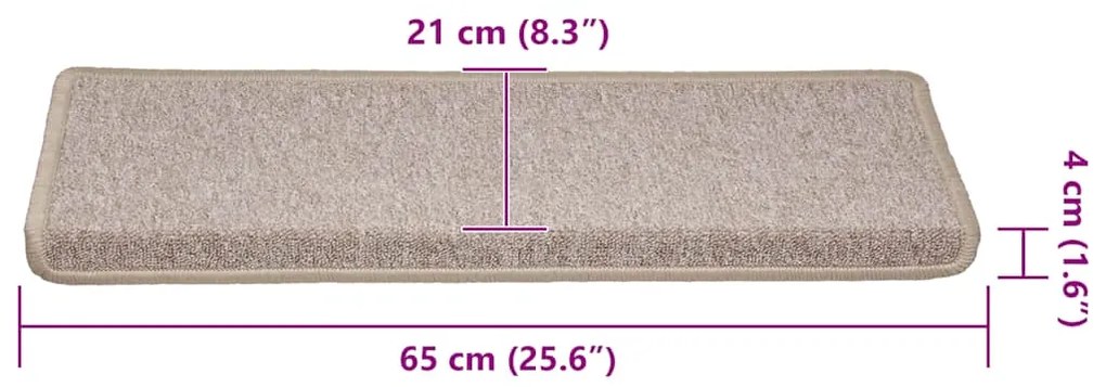 Tapetes de escadas 30 pcs 65x21x4 cm cinza-acastanhado