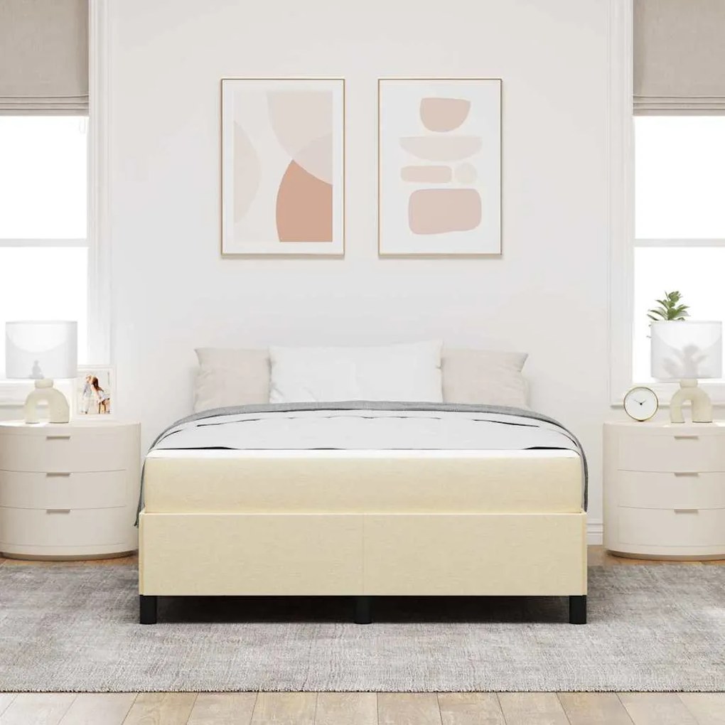 Cama Box Creme, Preto 140 x 190 cm