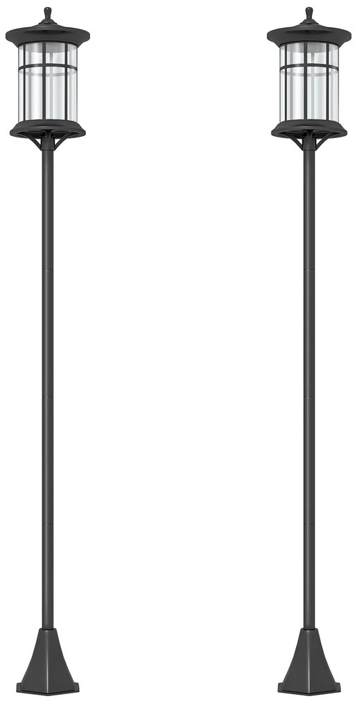 Conjunto de 2 Candeeiros Solares para Exterior – 23,5x23,5x184 cm – Es
