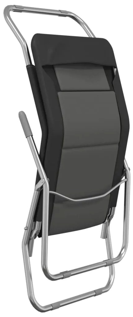Espreguiçadeiras dobráveis 2 pcs textilene e aço preto