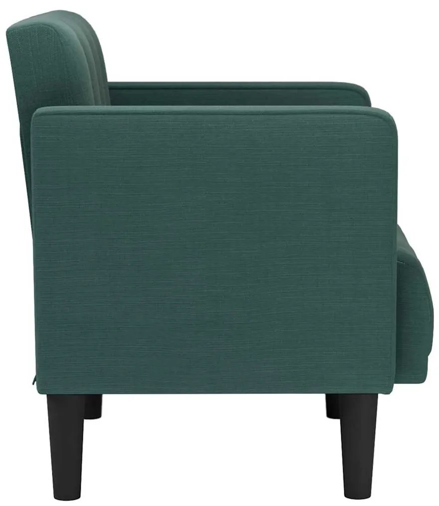 Poltrona com apoio de braços 53 cm tecido verde-escuro