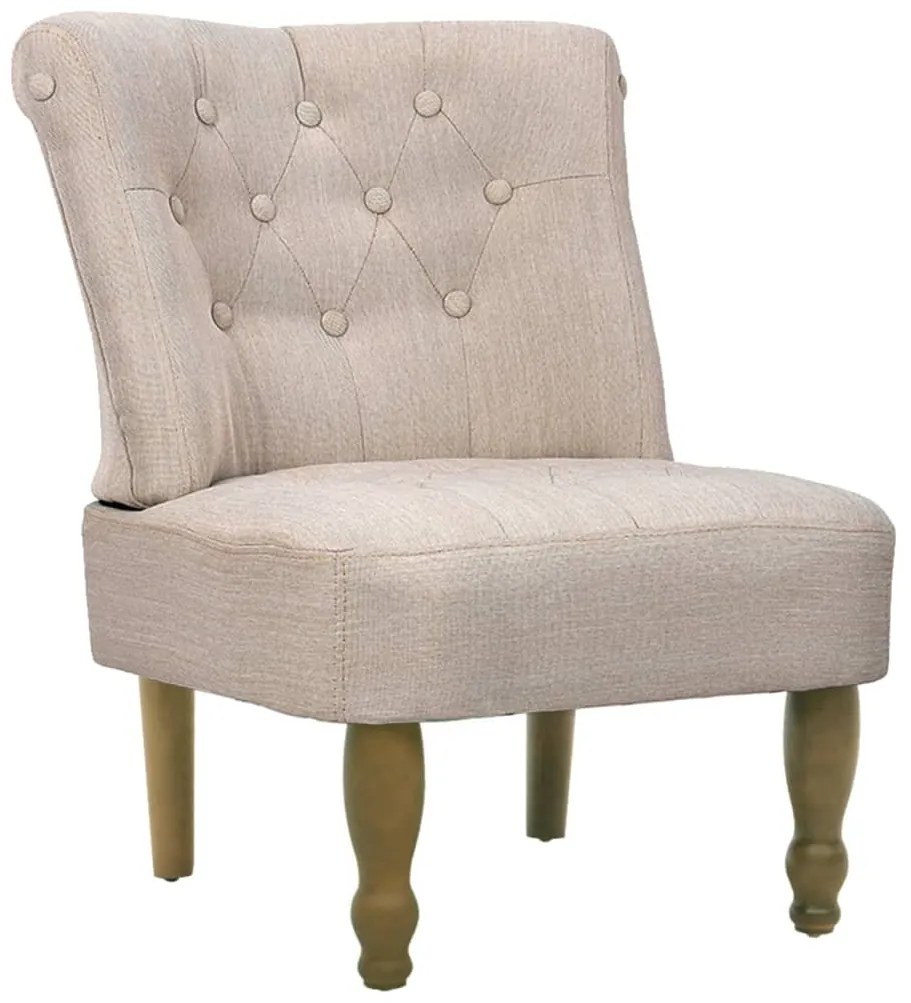 Cadeiras francesas 2 pcs tecido creme