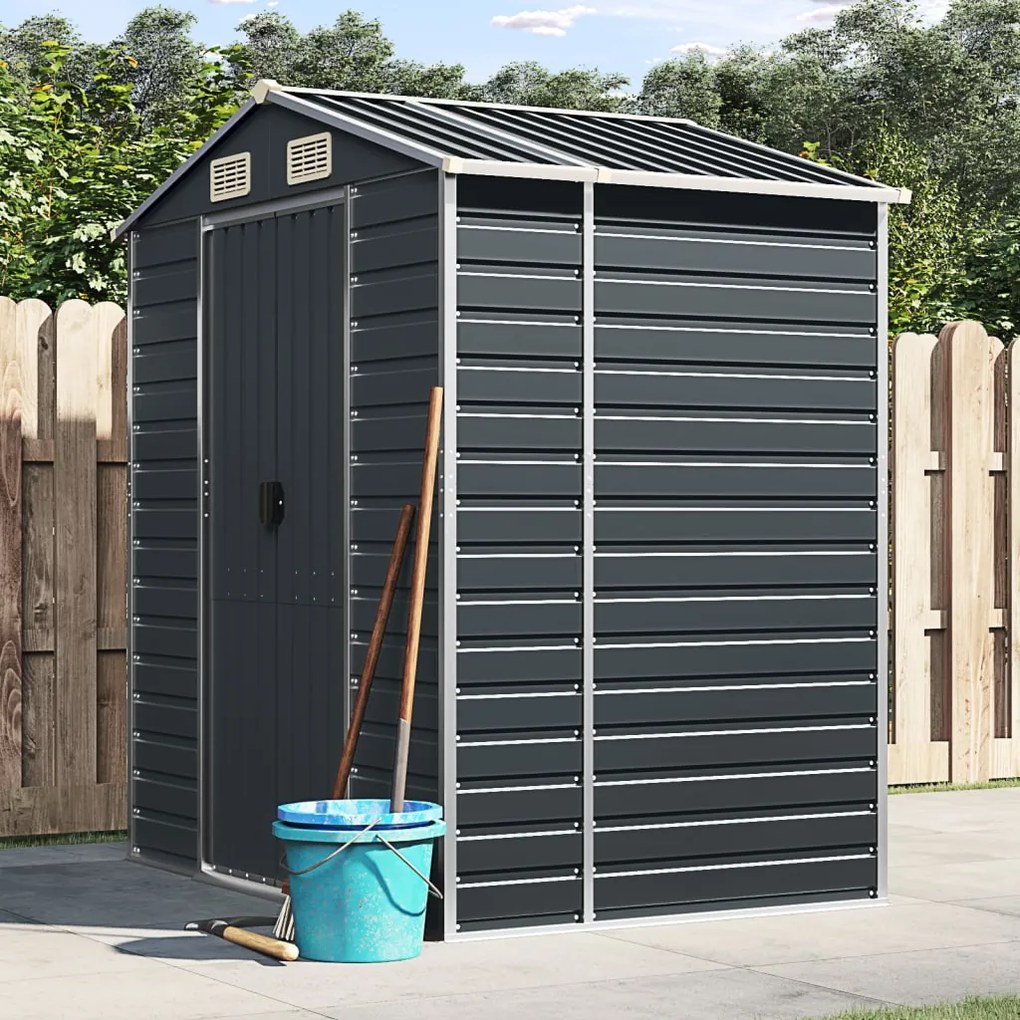 3188253 vidaXL Abrigo de jardim 191x130x198 cm aço galvanizado antracite