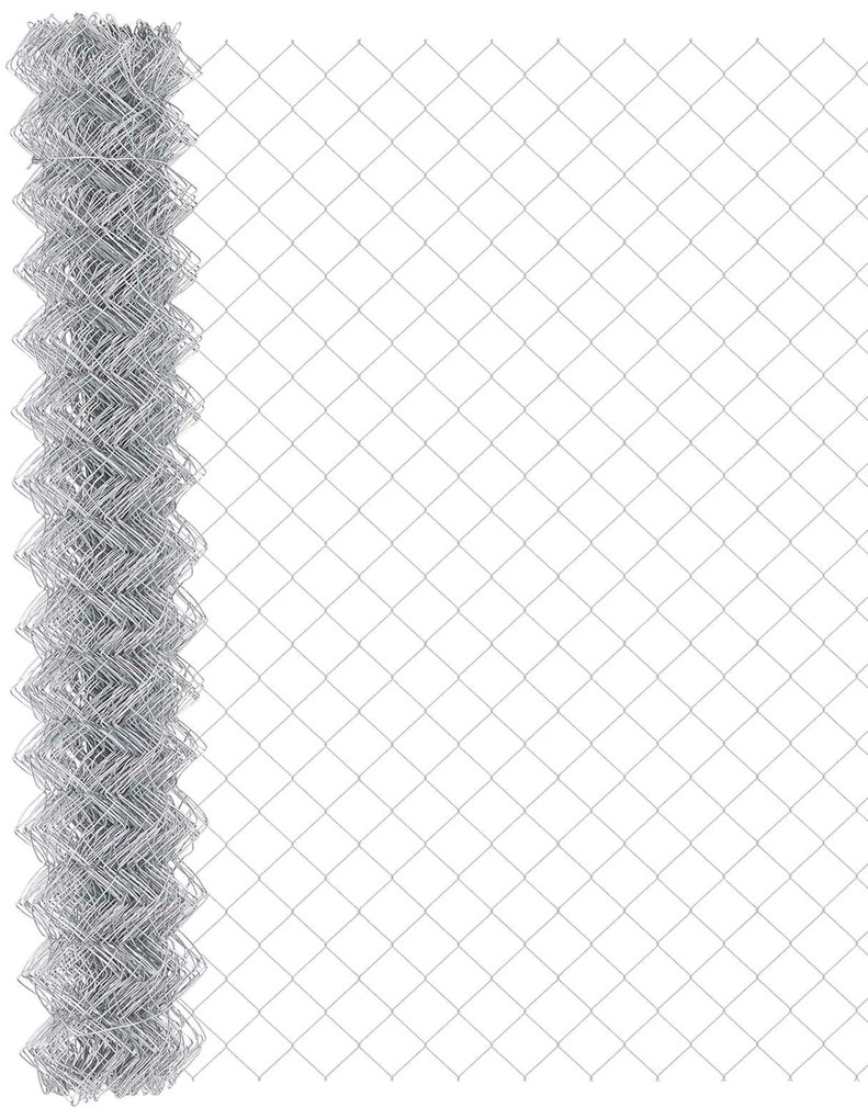 vidaXL Cerca de Malha Prateado 10 x 1.6 m Aço galvanizado
