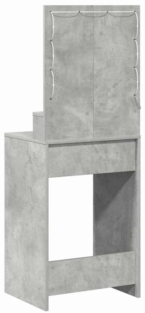 Mesa de Maquilhagem com Luzes LED em Cinzento Betão 50x41x135 cm