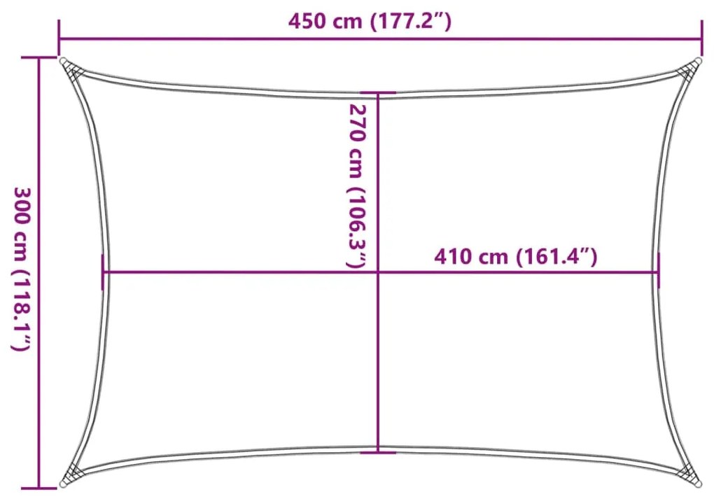 Para-sol estilo vela 160 g/m² 3x4,5 m PEAD terracota