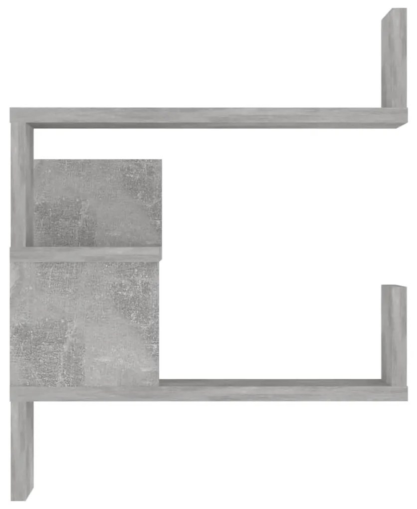 Estantes canto p/ parede 2pcs 40x40x50cm contrap. cinza cimento