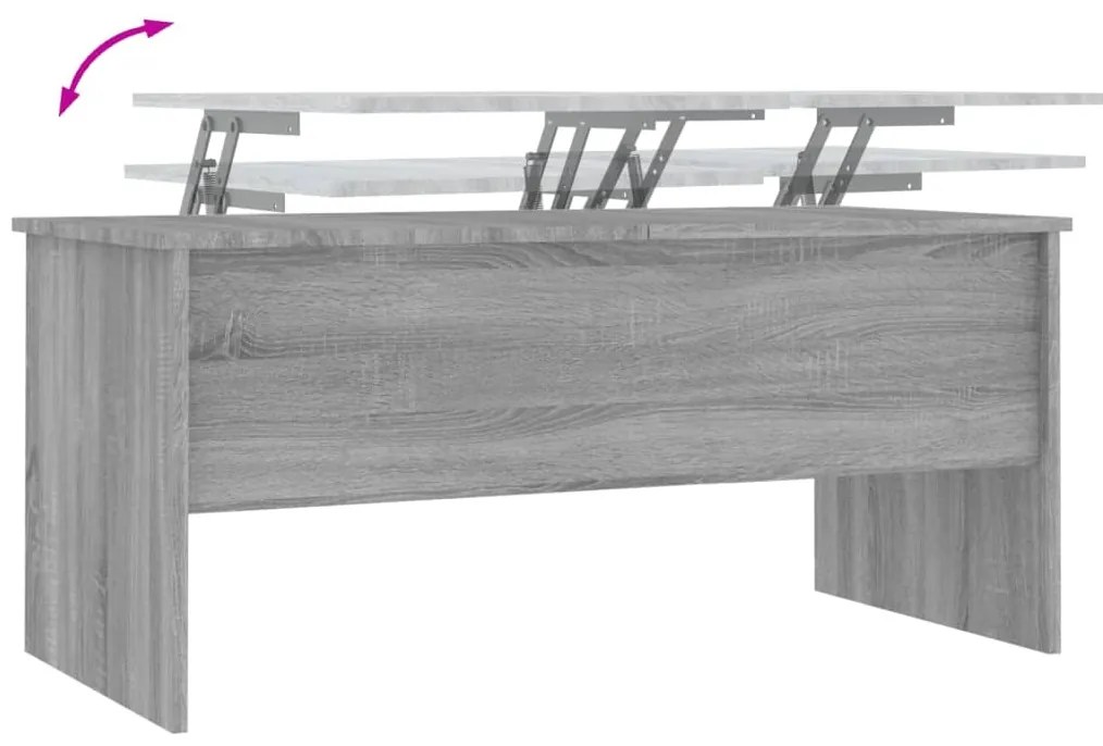 Mesa de centro 102x50,5x46,5 cm madeira processada sonoma cinza