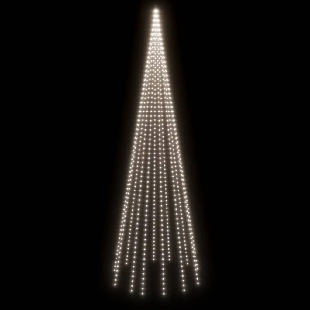 Árvore de Natal mastro de bandeira 732 LEDs 500 cm branco frio