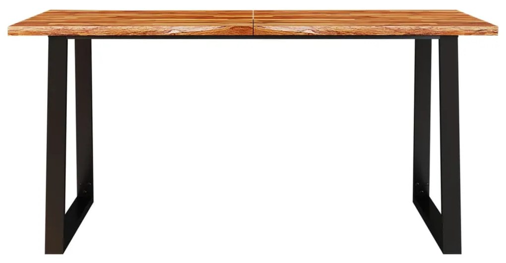 Mesa de jantar c/ bordas vivas 160x80x75 cm acácia maciça