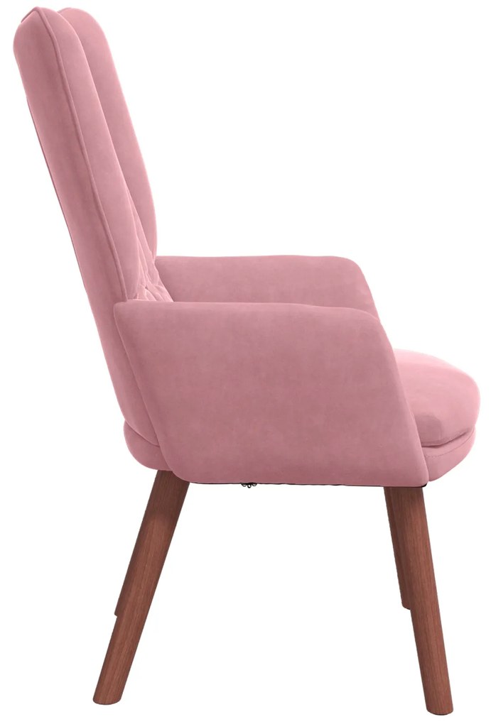 Cadeira Relaxante vidaXL Veludo Rosa