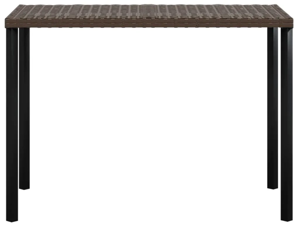 5 pcs conjunto sofás formato L c/ almofadões vime PE castanho