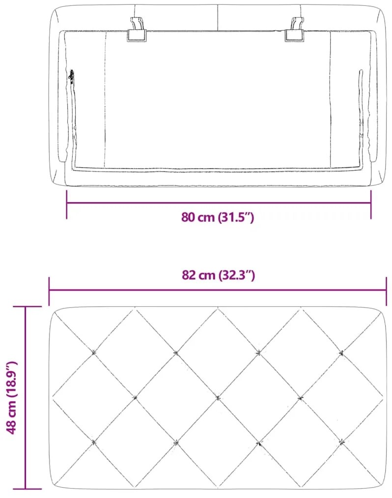 Almofadão de cabeceira 80 cm veludo verde-escuro