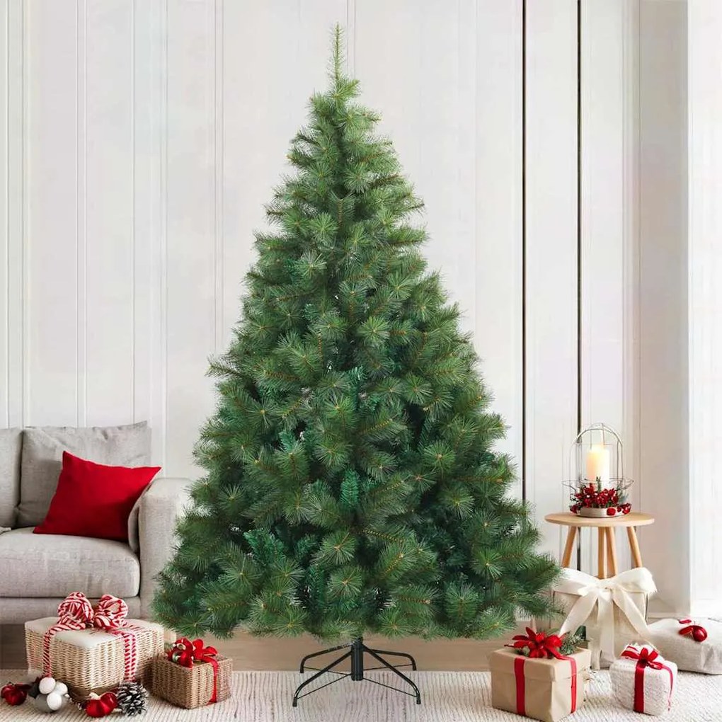vidaXL Árvore de Natal Articulada Artificial Verde 210 cm PVC, aço