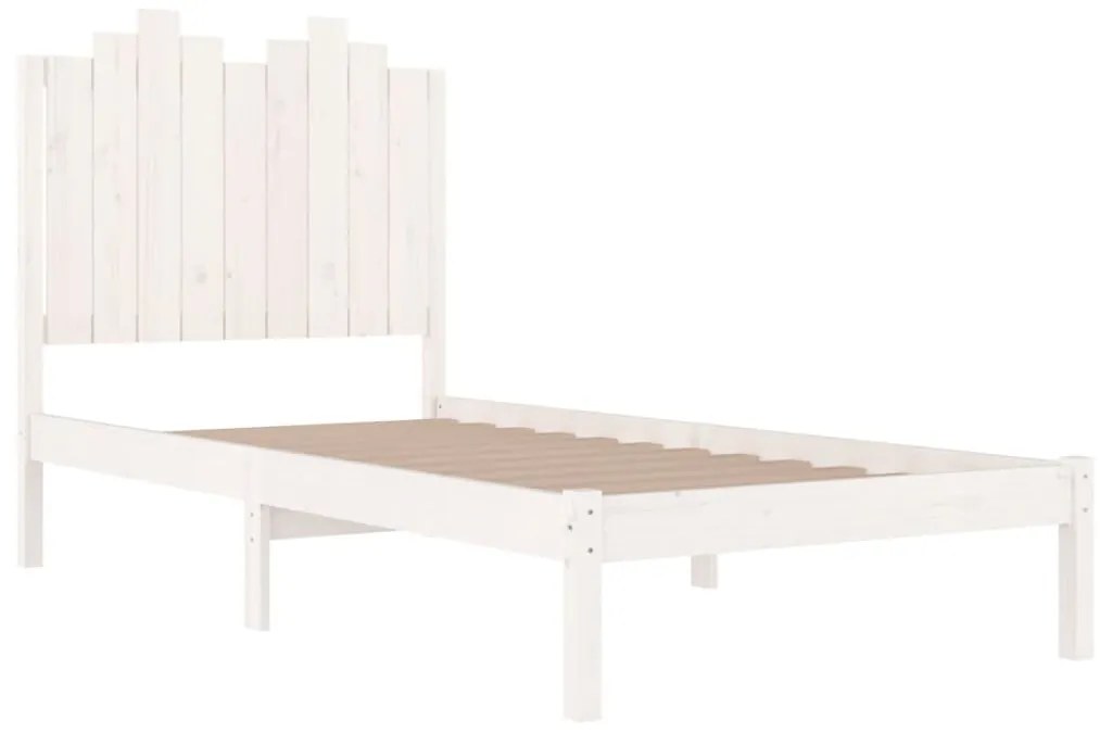 Estrutura de cama 100x200 cm pinho maciço branco