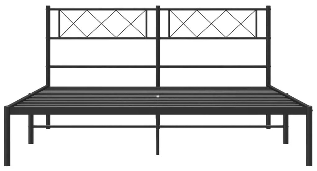Estrutura de cama com cabeceira 140x200 cm metal preto