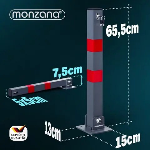 Conjunto de 3 postes de estacionamento dobráveis 5 x 5 x 65 cm Cinzentos