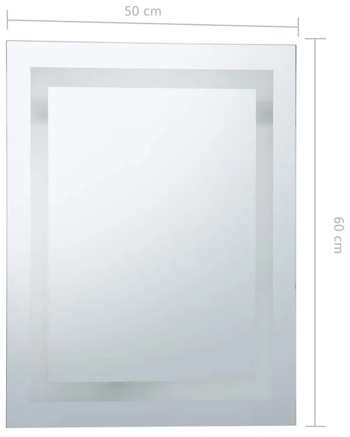 Espelho casa de banho LED c/ sensor tátil 50x60 cm