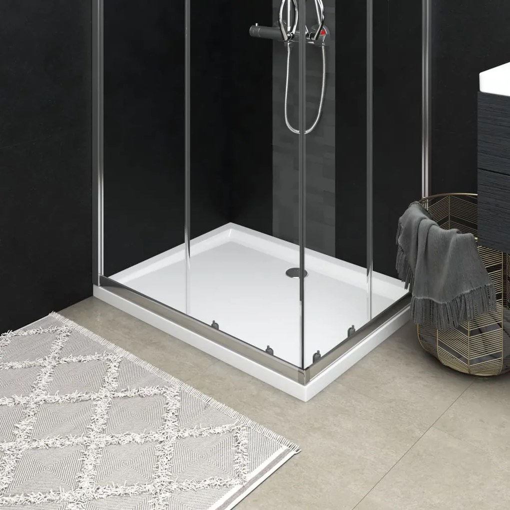 vidaXL Base de chuveiro retangular 80x100 cm ABS