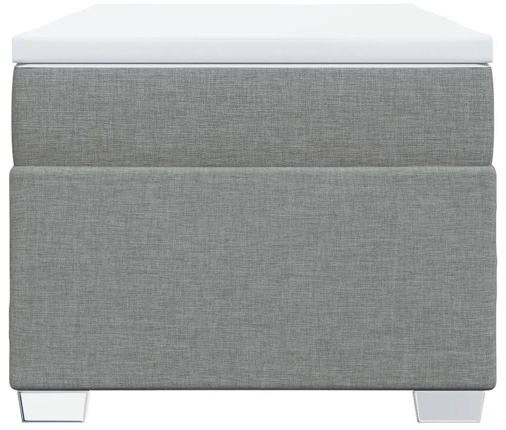 Cama com molas/colchão 80x200 cm tecido cinza-claro