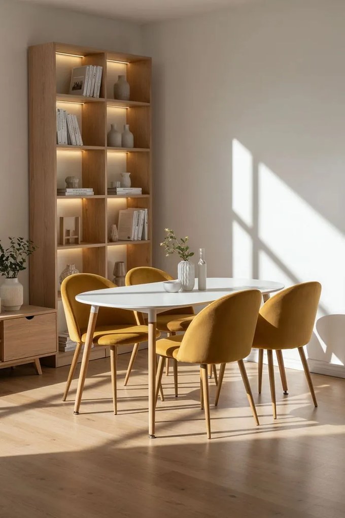 Pack 4 Cadeiras Vint Veludo - Mostarda