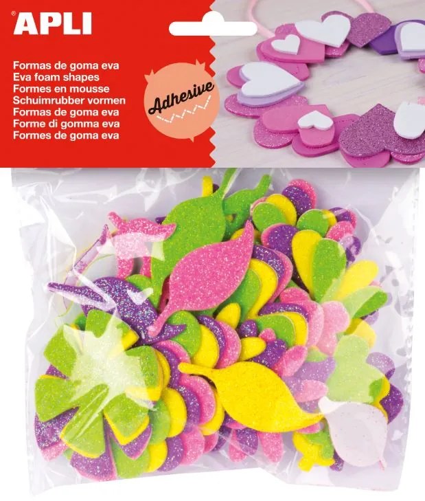 Kit Manualidades Flores Brilhantes em Borracha Eva 48un. – Apli
