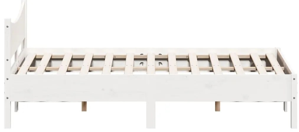Cama sem colchão 140x200 cm madeira de pinho maciça branco