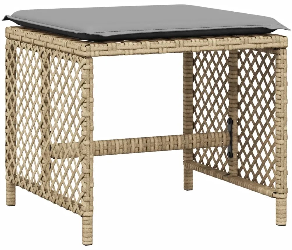 13 pcs conjunto de jantar p/ jardim com almofadões vime PE bege
