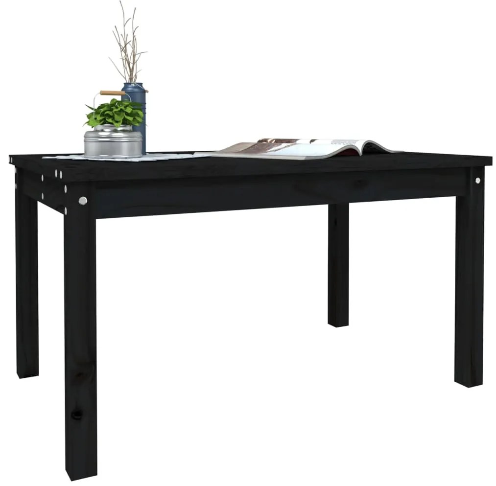 Mesa de jardim 82,5x50,5x45 cm madeira de pinho maciça preto