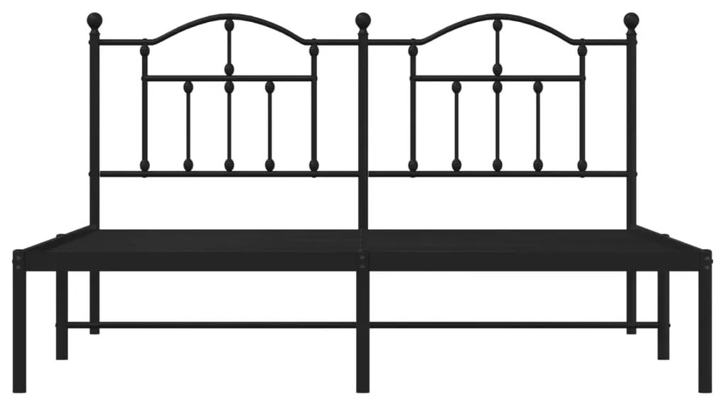 Estrutura de cama em metal com cabeceira 180x200 cm preto