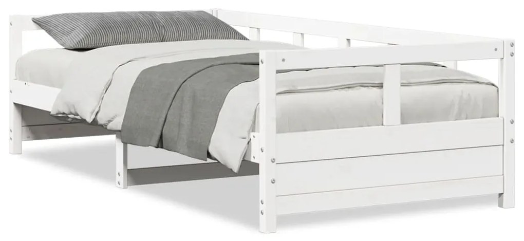 Sofá-cama 90x190 cm madeira de pinho maciça branco