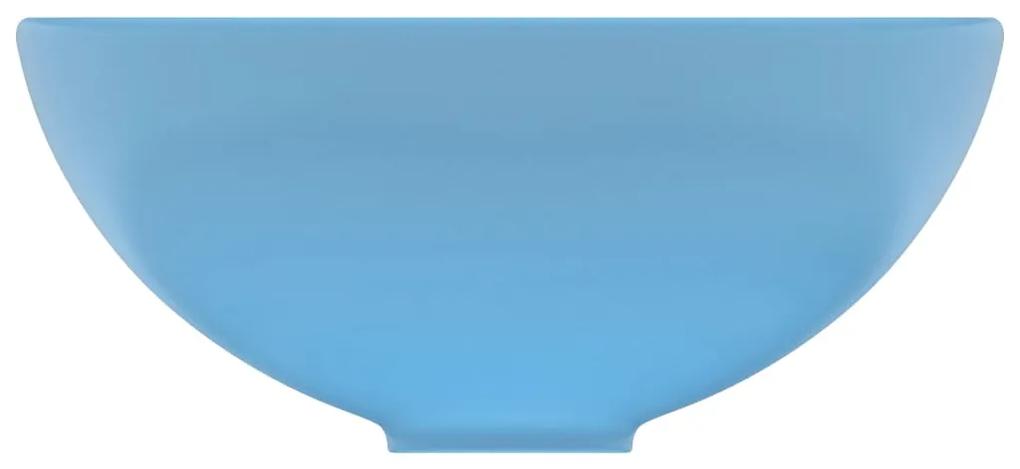 Lavatório WC luxuoso redondo 32,5x14cm cerâmica azul mate