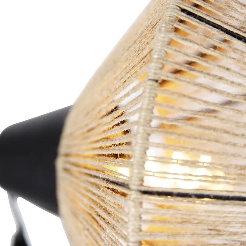 Candeeiro de pé rústico tripé corda - Jenthe