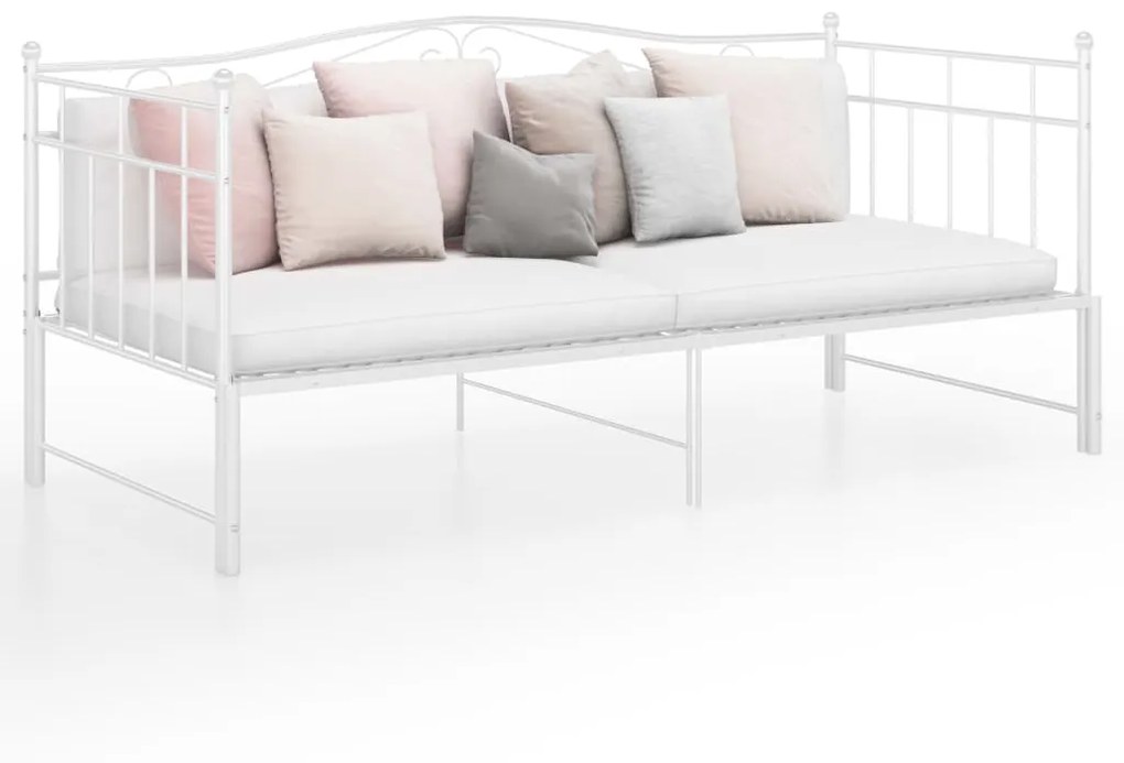 vidaXL Estrutura sofá-cama de puxar 90x200 cm metal branco