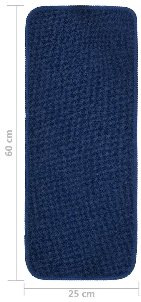 Tapetes antiderrapantes p/ escadas 15 pcs 60x25 cm azul marinho
