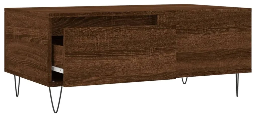 Mesa de centro 90x50x36,5cm derivados madeira carvalho castanho