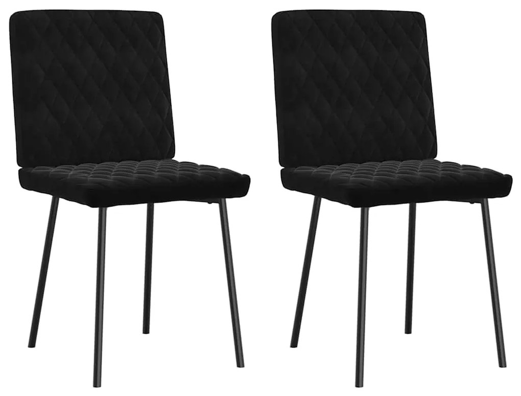 Cadeiras de jantar 2 pcs veludo preto