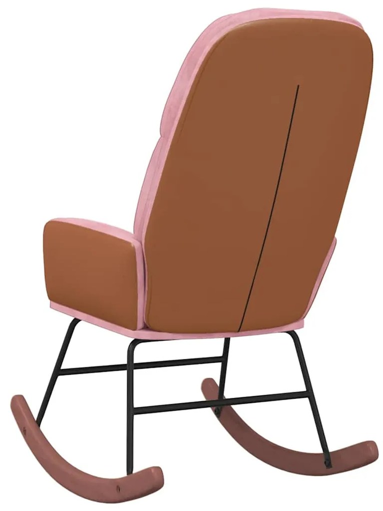 Cadeira de baloiço veludo rosa