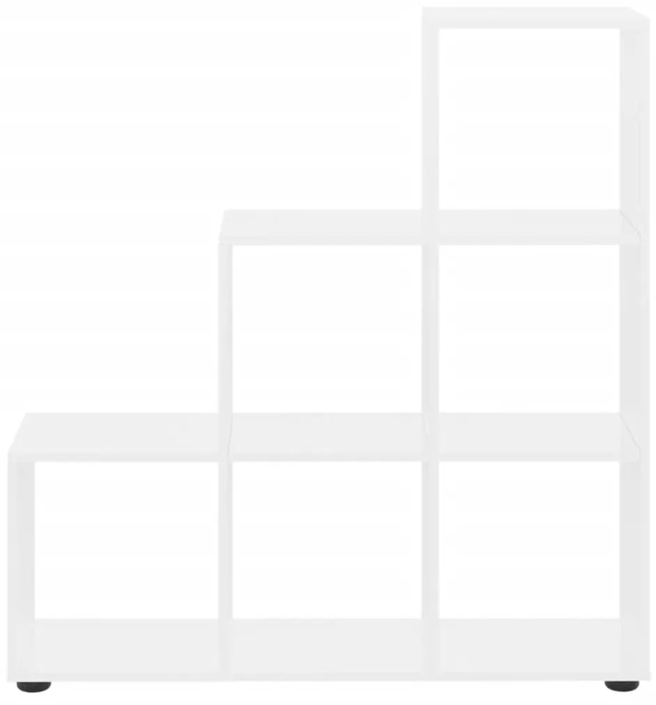 Estante em escada derivados de madeira 107 cm branco brilhante